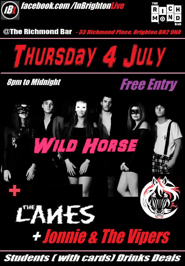 Wild Horse, The Lanes, Jonnie and The Vipers. InBrighton Live