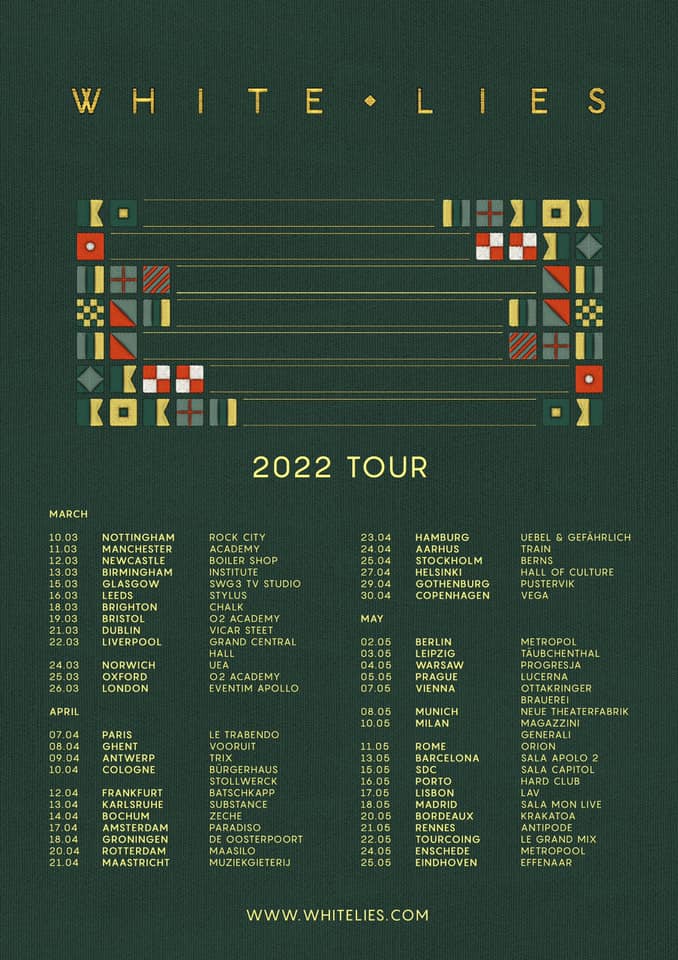 White Lies 2022 Tour Poster