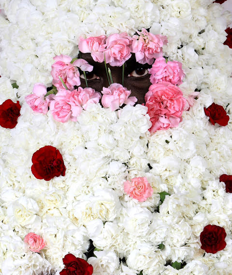 In Between Gallery: Red, White and Pink flowers by Amartey Golding at Fabrica