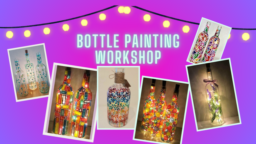 Vibrant bottle painting workshop