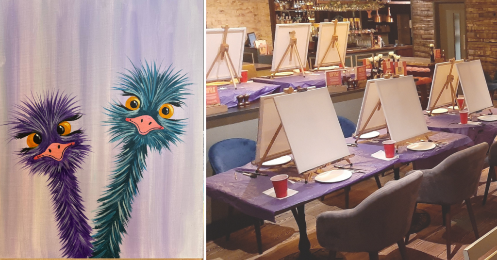 Paint Night – Horsham – ‘Funny Ostriches’