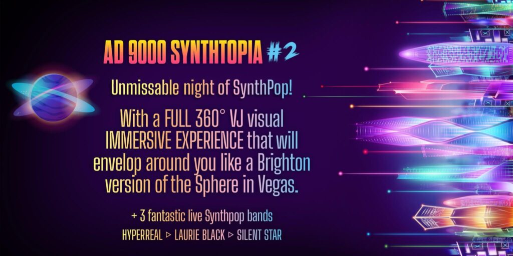 AD 9000 SYNTHTOPIA : Futuristic SynthPop, 360° VJ Visual Extravaganza!