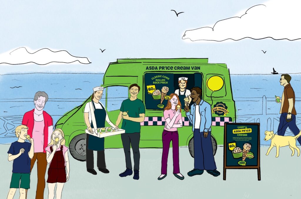 ASDA is giving out free ice cream @ Brighton Promenade