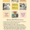 8 week Handbuilding Pottery course (Tues evenings)
