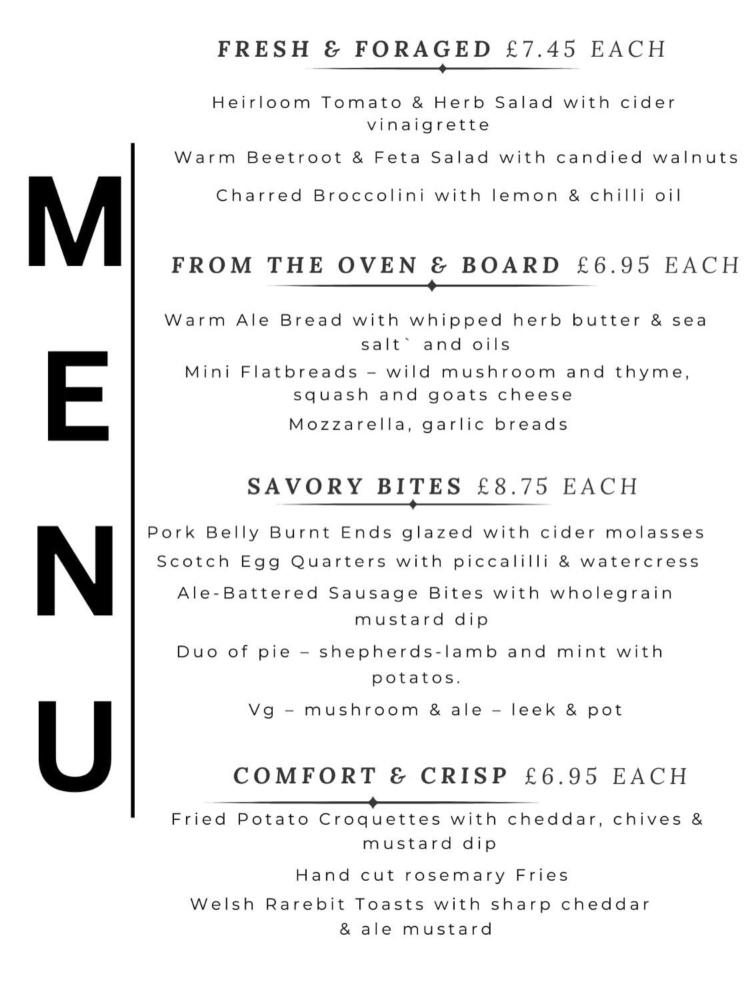 The Park Crescent Menu 1
